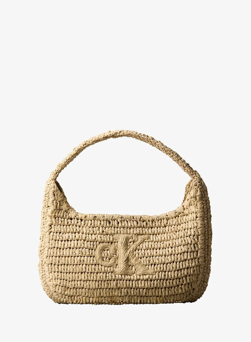 CALVIN KLEIN Raffia Small Shoulder Bag